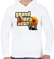 printfashion GTA Vice City - Férfi kapucnis pulóver - Fehér (1773399)