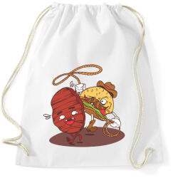 printfashion Burger cowboy - Sportzsák, Tornazsák - Fehér (6384193)