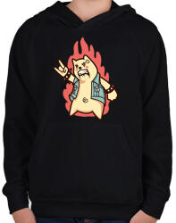 printfashion Metal maci - Gyerek kapucnis pulóver - Fekete (2372962)