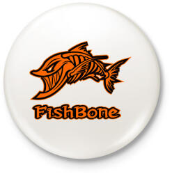 printfashion Fishbone 1 narancssárga - Kitűző, hűtőmágnes - Fehér (5976720)