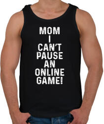 printfashion Mom, I can't pause an online game! - Férfi atléta - Fekete (5788009)