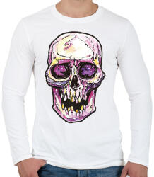 printfashion Koponya vízfestek - Férfi hosszú ujjú póló - Fehér (1495163)