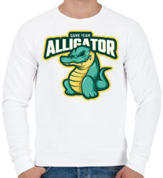 printfashion Game The Alligator - Férfi pulóver - Fehér (5144488)