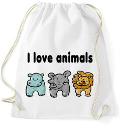 printfashion I love animals - Sportzsák, Tornazsák - Fehér (3925412)