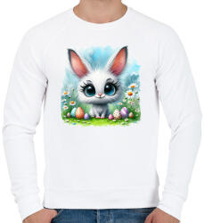 printfashion Húsvéti nyuszi - Férfi pulóver - Fehér (15781373)