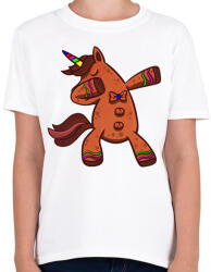 printfashion Mézeskalács unikornis táncol - Gyerek póló - Fehér (4202409)
