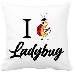 printfashion I love Ladybug - Párnahuzat, Díszpárnahuzat - Fehér (15957494)