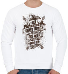 printfashion Vadon és szabadon - Férfi pulóver - Fehér (1062071)