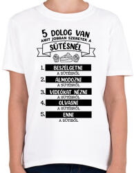 printfashion 5 dolog van amit jobban szeretek a sütésnél - Gyerek póló - Fehér (7244796)