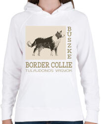 printfashion Büszke tulajdonos - Border collie - Női kapucnis pulóver - Fehér (6302324)