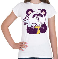 printfashion Kávézó panda - Női póló - Fehér (14109455)