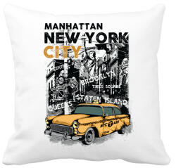 printfashion New York City - Párnahuzat, Díszpárnahuzat - Fehér (10558)