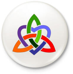 printfashion Szivárványos szívmandala - Kitűző, hűtőmágnes - Fehér (3082132)