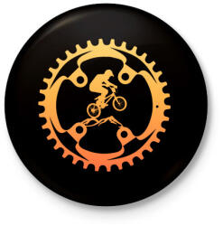 printfashion MOUNTAIN BIKE - Kitűző, hűtőmágnes - Fekete (5012493)