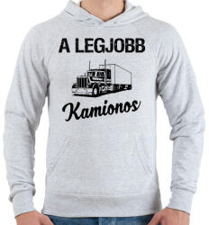 printfashion Legjobb kamionos - Férfi kapucnis pulóver - Sport szürke (1007275)