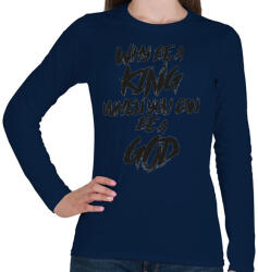 printfashion God - Női hosszú ujjú póló - Sötétkék (382258)