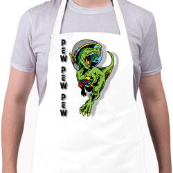 printfashion Pew pew pew - dinoszaurusz - Kötény - Fehér (6931633)