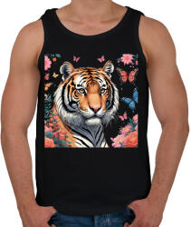 printfashion tigris pillangókkal és virágokkal - Férfi atléta - Fekete (15642420)
