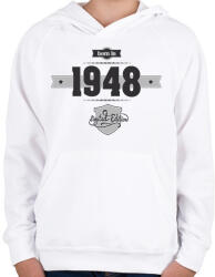 printfashion born-in-1948-(dark&lightgrey) - Gyerek kapucnis pulóver - Fehér (468397)