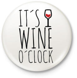 printfashion Wine o'clock - Kitűző, hűtőmágnes - Fehér (4301705)