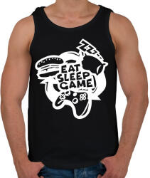 printfashion eat sleep game repeat - Férfi atléta - Fekete (16649083)