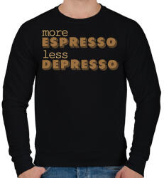 printfashion Több espresso - Férfi pulóver - Fekete (11635392)
