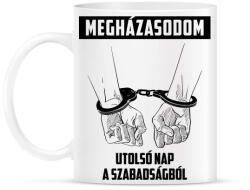 printfashion Megházasodom - Legénybúcsú - Bögre - Fehér (5214652)