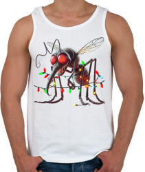 printfashion Vicces gonosz karácsonyi szúnyog - izzósorral - Férfi atléta - Fehér (15225099)