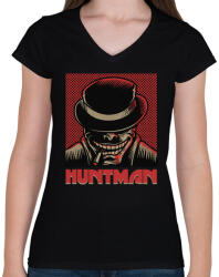 printfashion HUNTMAN - Női V-nyakú póló - Fekete (284079)