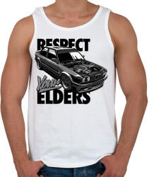 printfashion BMW E30 RESPECT YOUR ELDERS - Férfi atléta - Fehér (15300853)