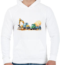 printfashion Munkagépek - Férfi kapucnis pulóver - Fehér (14750779)