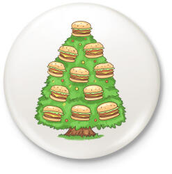 printfashion Hamburger karácsonyfa - Kitűző, hűtőmágnes - Fehér (14722437)