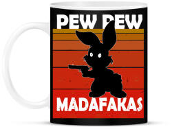 printfashion Pew pew madafakas nyuszi - Bögre - Fekete (6130000)