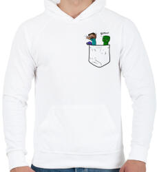 printfashion Minecraft Pocket - Férfi kapucnis pulóver - Fehér (936869)