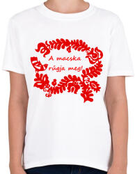 printfashion Szelíd szitkok - a macska rúgja meg - Gyerek póló - Fehér (15197670)