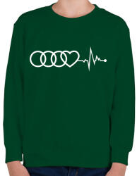 printfashion AUDI logo fehér - Gyerek pulóver - Sötétzöld (5364018)