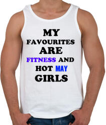 printfashion A kedvenceim a fitnessz és a jó májusi születésű csajok - Férfi atléta - Fehér (1401903)