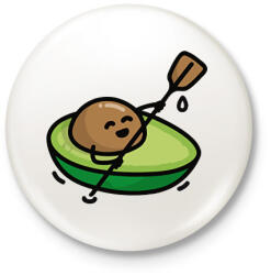 printfashion Kajakozó avokádó - Kitűző, hűtőmágnes - Fehér (15918992)