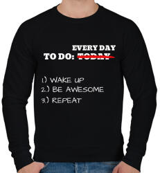 printfashion To do TODAY: WAKE UP, BE AWESOME, REPEAT - Férfi pulóver - Fekete (2470096)