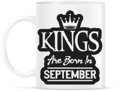 printfashion KINGS are born in September - fekete - Bögre - Fehér (5511650)