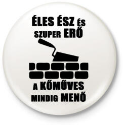 printfashion komuves meno - Kitűző, hűtőmágnes - Fehér (3080816)