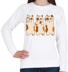 printfashion Három cica - Női pulóver - Fehér (9185001)