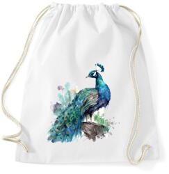 printfashion páva - Sportzsák, Tornazsák - Fehér (16727043)