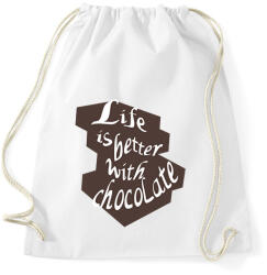 printfashion life is better with chocolate2 - Sportzsák, Tornazsák - Fehér (5724996)
