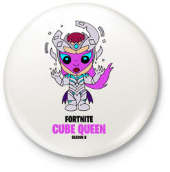 printfashion Cube Queen - Fortnite Season 8 - Kitűző, hűtőmágnes - Fehér (5800051)