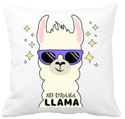 printfashion no drama llama - Párnahuzat, Díszpárnahuzat - Fehér (4108799)