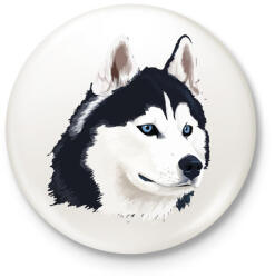printfashion Husky - Kitűző, hűtőmágnes - Fehér (3087725)