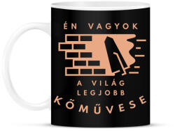 printfashion Én vagyok a világ legjobb kőművese - Világos - Bögre - Fekete (6556089)