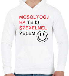 printfashion Mosolyogj ha te is - Férfi kapucnis pulóver - Fehér (5379669)