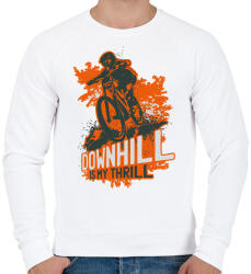 printfashion Downhill narancsszín - Férfi pulóver - Fehér (4102273)